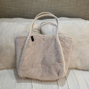 Elegant Cream Faux Fur Tote Bag